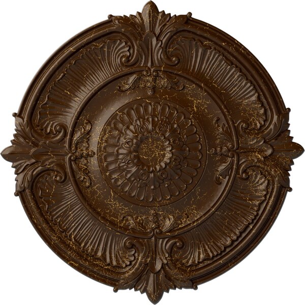 Ekena Millwork Attica Acanthus Leaf Medallion (Canopies up to 4 5/8"), 53 1/2"OD x 3 1/2"P, Root Beer Crackle CM53ATRBC - main